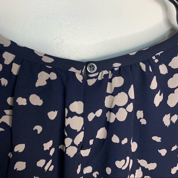 Madewell Memento Navy Blue Floral Ruffle Short Sleeve Top Size XS - Picture 9 of 9